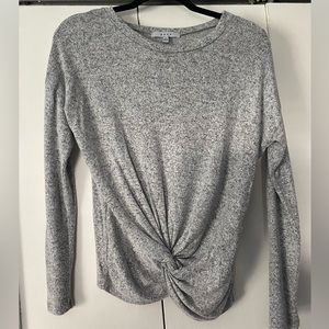 Gray top with front twist
